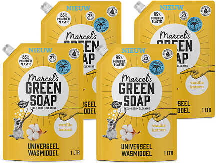 Marcel's Green Soap Wasmiddel Stazak Vanille & Katoen 4x 1L