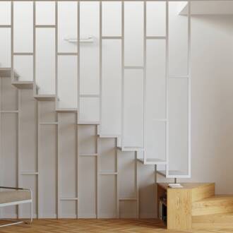 Marcellus wandlamp uit drie elementen wit mat