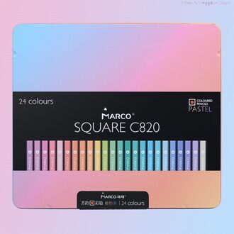 Marco 12/24 Kleuren Macaron Vierkante Body Pastel Vette Kleur Potloden Professionele Gekleurde Potloden Voor School Handgeschilderde art Leveranties