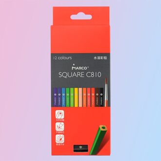 Marco 12/24 Kleuren Vierkante Body Trendy Pastel Kleur Potloden Olie Kleur Potlood Professionele Gekleurde Potloden Voor School C810 12 Watercolor