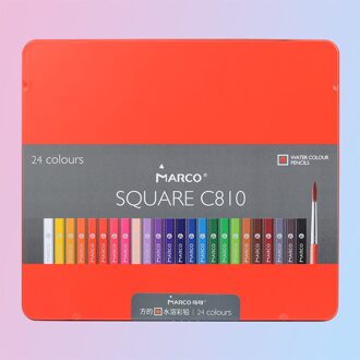 Marco 12/24 Kleuren Vierkante Body Trendy Pastel Kleur Potloden Olie Kleur Potlood Professionele Gekleurde Potloden Voor School C810 24 Watercolor