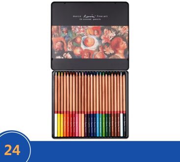 Marco 24/36/48/72/100/120 Kleur Potlood Aquarel Olie Lapis De Cor Gekleurde Potloden Marco raffine Kleurpotloden Schoolbenodigdheden olie--3100-24TN