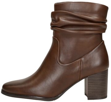 Marco Tozzi Enkellaarsjes Hak Cognac - 41