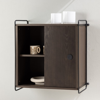 Marcus hangende houten wandkast walnoot - 60 x 35 cm Bruin