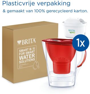 Marella Waterfilterkan 2,4L - Rood - Inclusief 1 MAXTRA PRO Waterfilter - BPA-vrij, Duurzaam verpakt