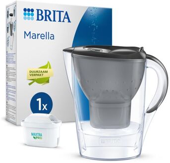 Marella Waterfilterkan Grijs 2.4L - 1 MAXTRA PRO AIO Filter - Duurzaam verpakt