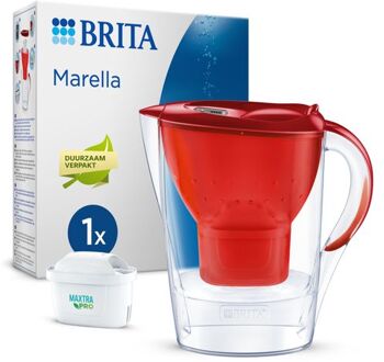 Marella Waterfilterkan Rood 2.4L - 1 MAXTRA PRO AIO Filter - Duurzaam verpakt