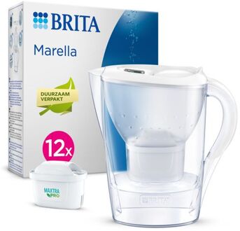 Marella Waterfilterkan Wit 2.4L - 12 MAXTRA PRO AIO Filters - Duurzaam verpakt