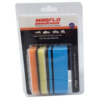 MARFLO Auto Wasmachine Auto Detailing Gereedschap Nano Schoon Borstel Wasstraat Modder Magische Klei Pad Wax Spons Blok met Applicator 3 plus 1