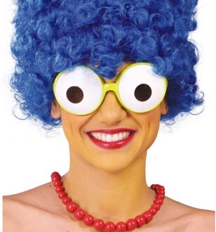 Marge Simpson of grote ogen fun verkleed bril - wit - Carnaval - Dames - Brillen Multi