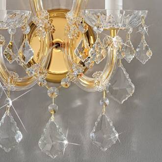 Maria Louise wandlamp goud 24 kt 2-lamps helder, goud