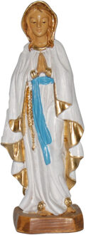Maria Lourdes beeldje - biddend - 12 cm - polystone - religieuze beelden