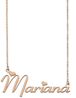 Mariana Name Necklace Stainless Steel Gold Custom Charm for Women Girls Best Friends Birthday Wedding Christmas Mother Days Gift