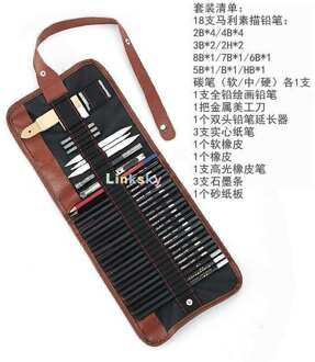 Marie 'S Schets Potlood Set, Professionele Schetsen Tekening Kit, Hout Potlood Potlood Zakken Voor Schilder Scholieren, art Supplies 35 stk