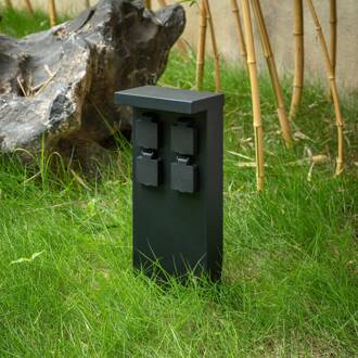 Mariel energiezuil, 4 stopcontacten, zwart