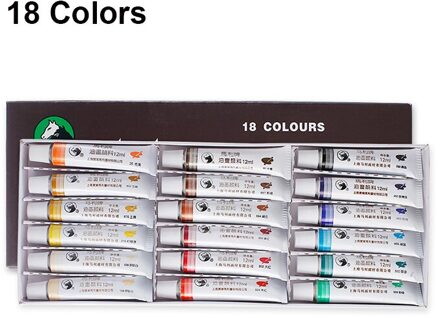 Maries Professionele Verf Kit, 12/18/24 Kleuren, Olie, Schilderen, Tekenen Pigmenten, Arts, olieverf Set 18 kleuren