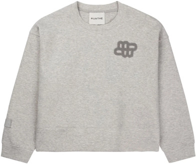 Marigold Sweatshirt met Logo Patch Munthe , Gray , Dames - XL