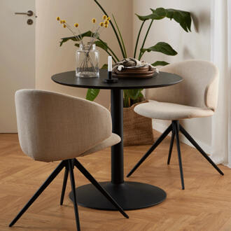 Marika Ronde bistrotafel 75 cm hoogte Ø 80 cm in zwart essen