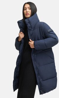 Marikoo dames gewatteerde jas Yukanii met capuchon & ritszakken - maat M Blauw