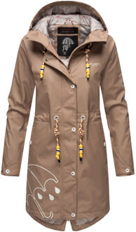 Marikoo dames regenjas – Dancing Umbrella, waterdicht met capuchon Beige - XS