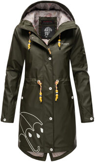 Marikoo dames regenjas – Dancing Umbrella, waterdicht met capuchon Groen - S