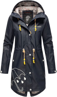 Marikoo dames regenjas – Dancing Umbrella, waterdicht met capuchon - maat Blauw