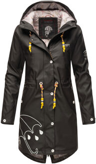 Marikoo dames regenjas – Dancing Umbrella, waterdicht met capuchon Zwart - S