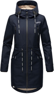 Marikoo dames softshelljas – Racquellee met capuchon & fleecevoering Blauw - L