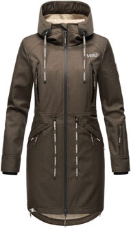 Marikoo dames softshelljas – Racquellee met capuchon & fleecevoering Grijs - 2XL