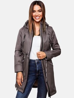 Marikoo dames softshelljas – Racquellee met capuchon & fleecevoering Grijs