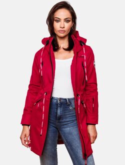 Marikoo dames softshelljas – Racquellee met capuchon & fleecevoering Rood - XL