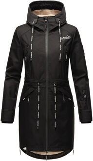 Marikoo dames softshelljas – Racquellee met capuchon & fleecevoering Zwart
