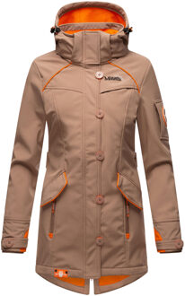 Marikoo dames softshelljas – Soulinaa, waterdicht met afneembare capuchon Beige - XL