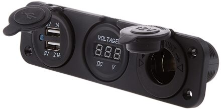 Marine 12V Sigarettenaansteker & Voltmeter & Usb Charger 5V 1A 2.1A Voor Motorbike Boot Caravans Splashproof