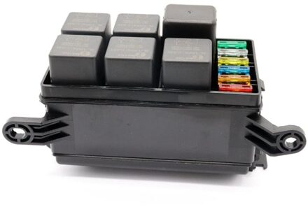 Marine 6-Way Zekering Relais Doos Plastic 6-Slot Blade Houder Blok Voor Motor-Home Automotive Auto accessoires Zwart