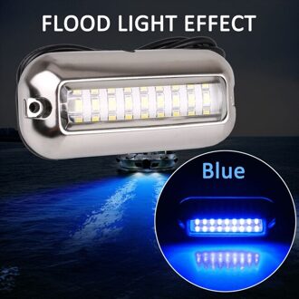 Marine/Boot Onderwater Ponton Boot Spiegel Lichten Waterdichte Heldere Roestvrij Staal 27 Led 50W 12V Festoen Lamp auto Accessoires Blauw