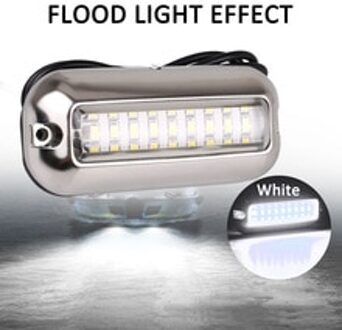 Marine/Boot Onderwater Ponton Boot Spiegel Lichten Waterdichte Heldere Roestvrij Staal 27 Led 50W 12V Festoen Lamp auto Accessoires wit