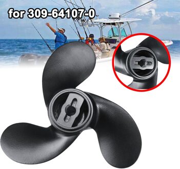Marine Propeller 309-64107-0 Voor Nissan Tohatsu Evinrude Johnson 2.2-3.3HP 7.4X5.7 Zwart 3 blades R Rotatie