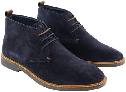 Marine suède chukka-laarzen met veters voor heren Navy