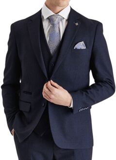 Marineblauwe herenblazer Prince of Wales formele blazer - 34 (Borst)