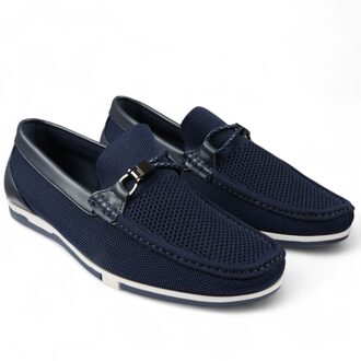 Marineblauwe lichtgewicht mesh instappers met ademend vermogen voor heren Navy - EU 41