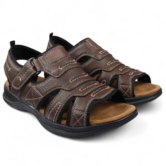 Marineblauwe lichtgewicht open teen casual sandalen voor heren - maat Bruin