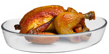 Marinex Ovenschaal van borosilicaat glas - ovaal - 3.2 Liter - 35 x 24 x 6 cm - serveerschaal