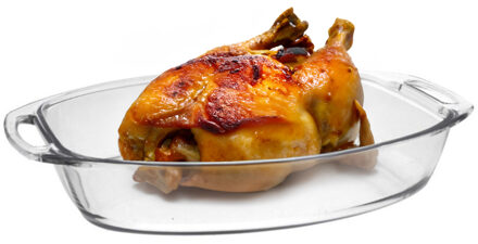 Marinex Ovenschaal van borosilicaat glas - ovaal - 3.2 Liter - 36 x 24 x 7 cm - serveerschaal