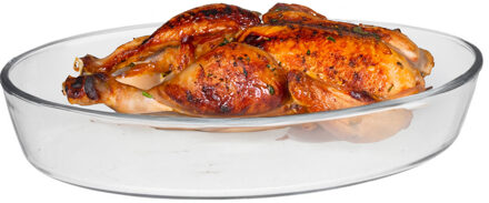 Marinex Ovenschaal van borosilicaat glas - ovaal - 4.0 Liter - 39 x 27 x 6 cm - serveerschaal