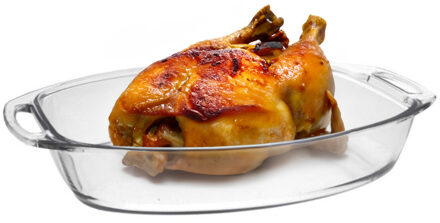 Marinex Ovenschaal van borosilicaat glas - ovaal - 4.2 Liter - 40 x 27 x 7 cm - serveerschaal