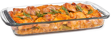 Marinex Ovenschaal van borosilicaat glas - rechthoek - 2.2 Liter - 34 x 21 x 5 cm - serveerschaal