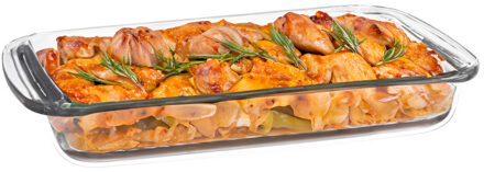 Marinex Ovenschaal van borosilicaat glas - rechthoek - 2.9 Liter - 39 x 24 x 5 cm - serveerschaal