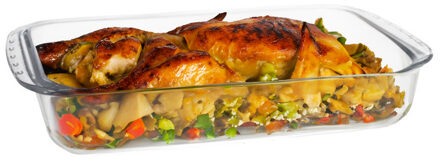 Marinex Ovenschaal van borosilicaat glas - rechthoek - 3.7 Liter - 36 x 22 x 7 cm - serveerschaal