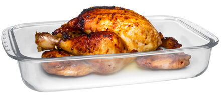 Marinex Ovenschaal van borosilicaat glas - rechthoek - 5.0 Liter - 40 x 25 x 7 cm - serveerschaal